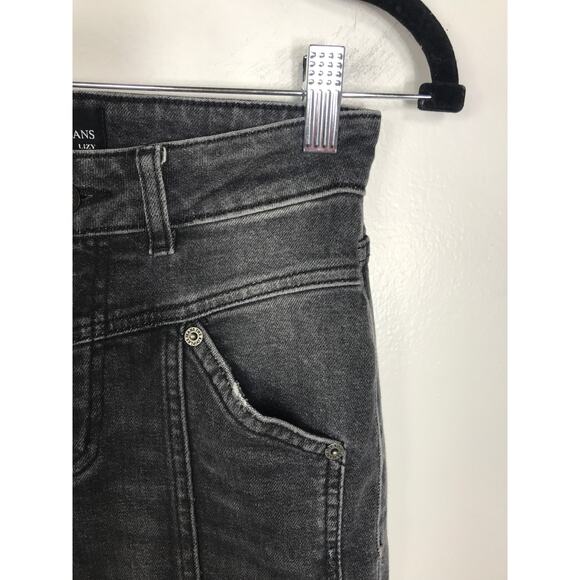 The Kooples Womens 26 Lizy Seamed Paneled Jeans Black Moto Biker Grunge Edgy - Picture 5 of 15